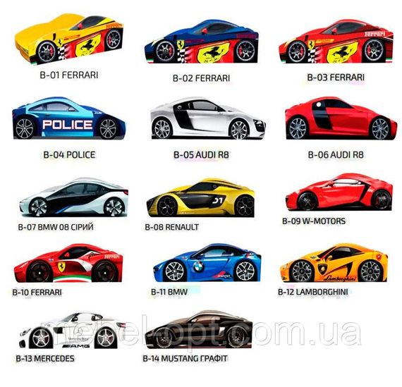Ліжко машинка серія Бренд Ferrari 777 червона для дітей і підлітків | Зображення 2