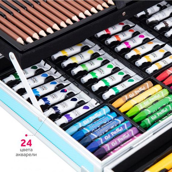 Чемодан с карандашами и фломастерами Единорог, Набор для детского художественного труда DS-69 | Зображення 1