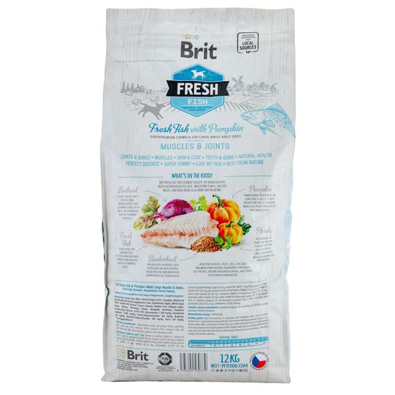 Корм сухий Brit Fresh Fish/Pumpkin Adult Large для дорослих собак великих порід для м язів та суглобів з рибою та гарбузом 1 | Зображення 2