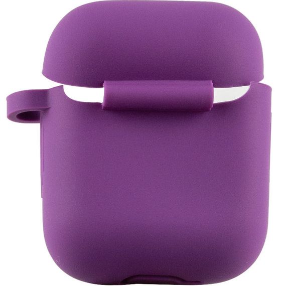 Силиконовый футляр New с карабином для наушников Airpods 1/2 Фиолетовый / Grape | Зображення 2