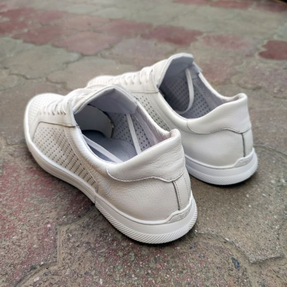 Чоловічі кеди з перфорацією 46 47 48 49 розмір. Білі кеди великого розміру! | Зображення 3