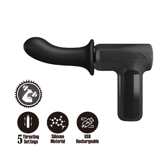 Вибромассажер пистолет Dj Doctor Massage Gun черный, 12.1 х 3.8 см sexstyle | Зображення 1