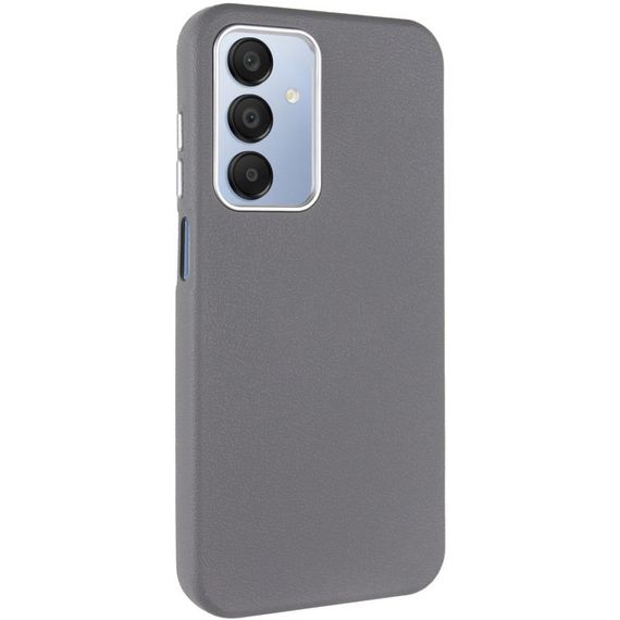 Кожаный чехол Leather Case Metal Buttons для Samsung Galaxy A25 5G Titanium Gray