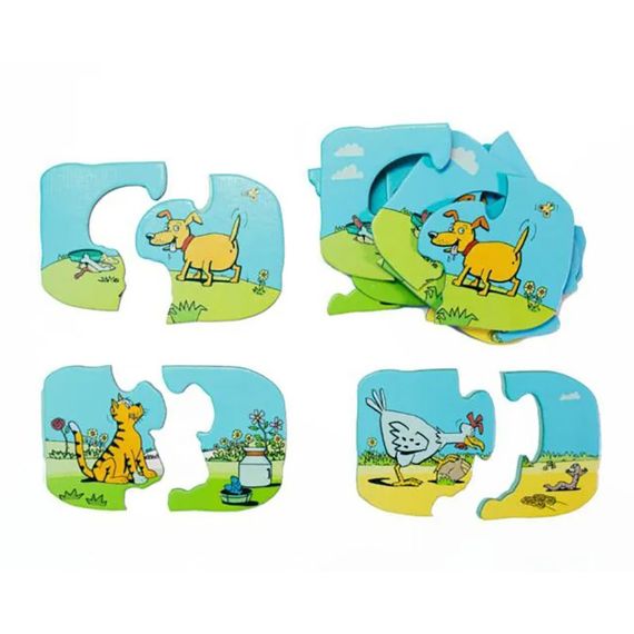 Пазли для малюків "Песик, котик, курочка" 960247 (190001-UA) 18 елементів | Зображення 1