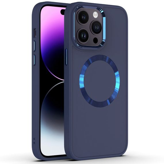 TPU чохол Bonbon Metal Style with MagSafe для Apple iPhone 12 Pro Max (6.7") Синій/Cosmos blue