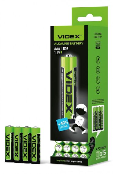 Батарейка лужна Videx LR03 AAA