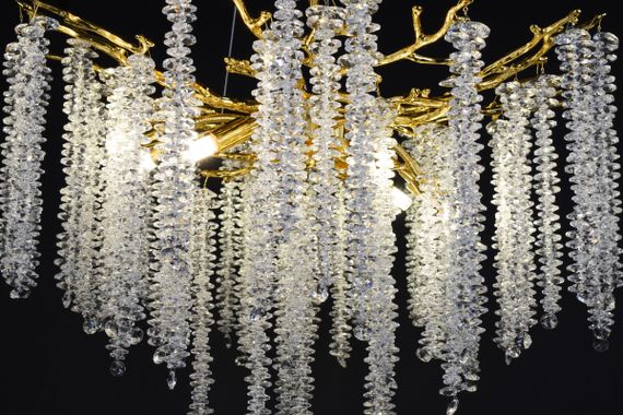 Люстра підвісна на 8 лампочок 27746 Золото 40-150х60х60 см. | Зображення 9