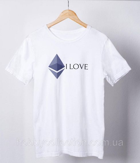 Футболка жіноча із принтом "ETH i Love" біла