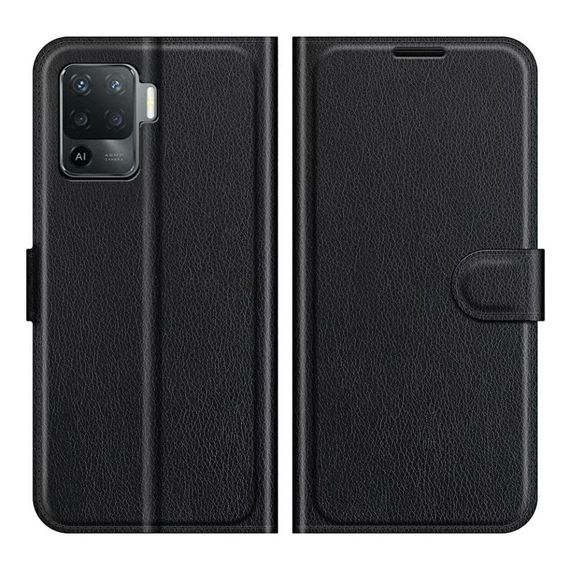 Чохол книжка з кишенями для карт на Oppo Reno 5 lite колір Чорний | Зображення 5