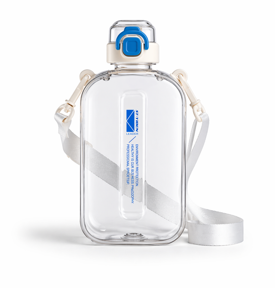 Спортивна пляшка для води SPORT (750 мл) — BPA-free пластик, бежево-синя