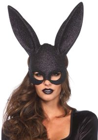 Блискуча маска кролика Leg Avenue Glitter masquerade rabbit mask Black Sex Aura