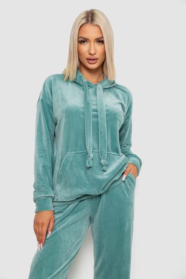 Спортивный костюм женский велюровый, цвет мятный, 241R1530-5 | Зображення 1