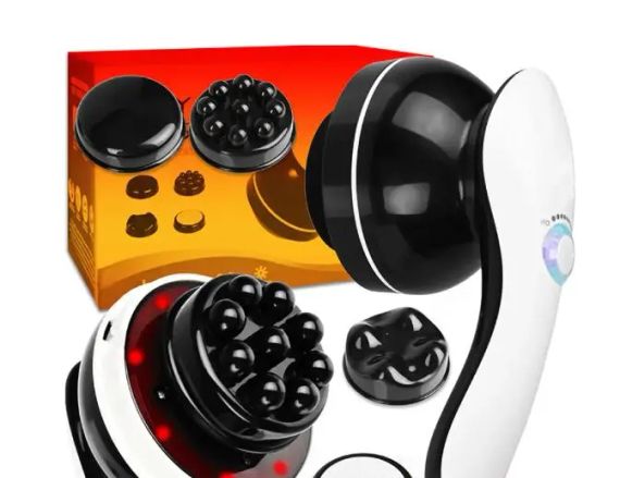 NEW Антицелюлітний масажер Body Massage, 4 насадки / Вібромасажер з ІЧ підігрівом / Масажер для тіла | Зображення 5