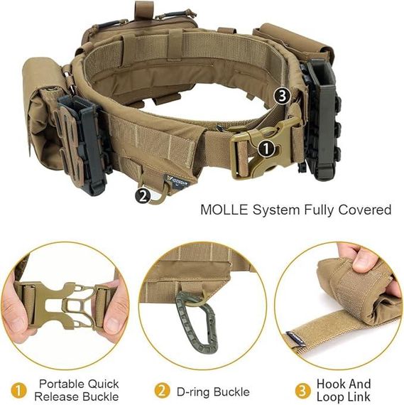 Тактичний ремінь IDOGEAR MRB Модульний такелажний ремінь Quick Release MOLLE MC 3424