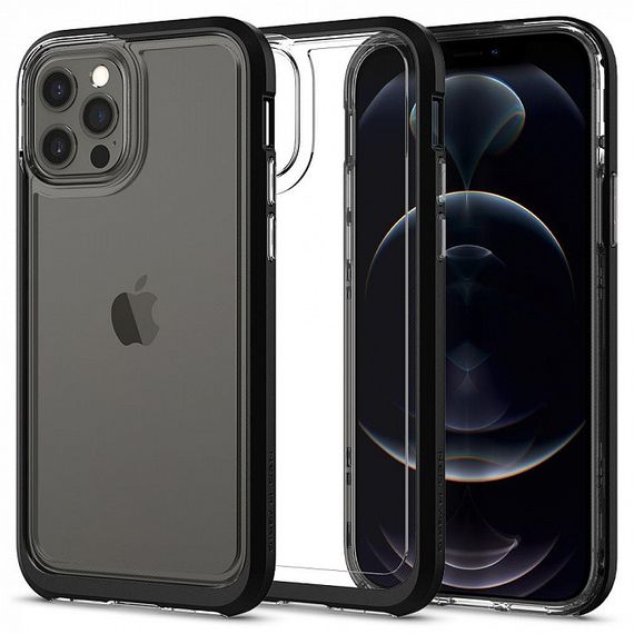 Чехол Spigen для Apple iPhone 12 / 12 Pro Neo Hybrid Crystal, Black (ACS01706) | Зображення 1