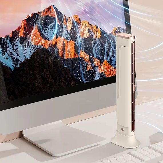 Настільний вентилятор F3 Tower Fan 3 speeds with battery 1200 mAh Biege | Зображення 6