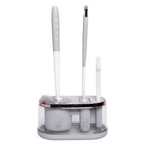 Набір для туалету настінний 3 в 1: 2 йоржики + щітка, йорж для унітазу силіконовий з щіткою йоржик для унітазу HP-35015-47G