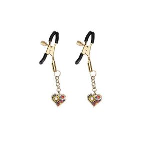 Затискачі для сосків Liebe Seele Nipple Clamps Gold Heart-shaped Flowers on Blue sexstyle