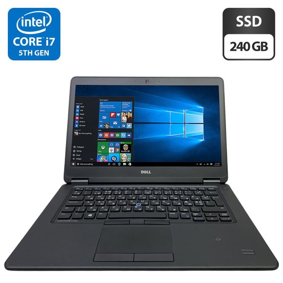 Ультрабук Dell Latitude E7450 / 14" (1920x1080) IPS / Intel Core i7-5600U (2 (4) ядра по 2.6 - 3.2 GHz) / 8 GB DDR3 / 240 GB SSD / Intel HD Graphics 5500 / WebCam б/у