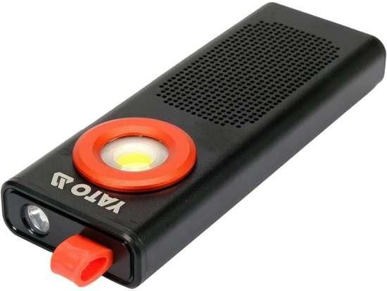 Фонарик светодиод аккумулятор 3.7В 2000mА/ч динамик Bluetooth YATO YT-08557 | Зображення 2