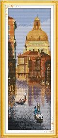 Набір для вишивання за нанесеною на канву схемою "The watery place of Venice". AIDA 14CT printed, 16*38 см