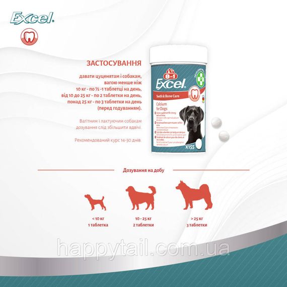 Вітаміни 8in1 Excel Calcium для цуценят та дорослих собак для зубів та кісток кальцій 1700 шт | Зображення 6