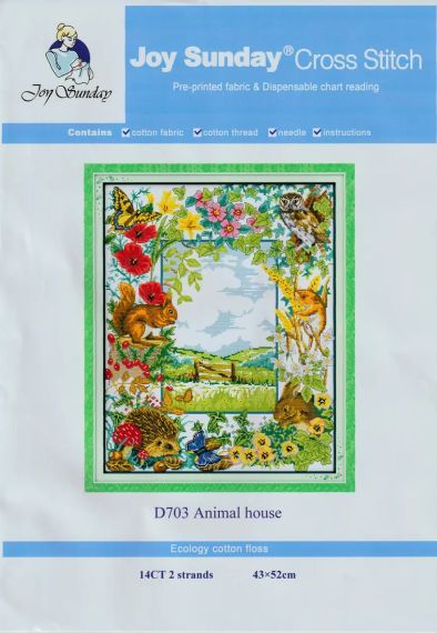 Набір для вишивання за нанесеною на канву схемою "Animal House". AIDA 14CT printed 43*52 см | Зображення 1