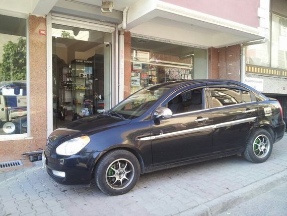 Молдинг дверной (4 шт, нерж.) для Hyundai Accent 2006-2010 гг | Зображення 2