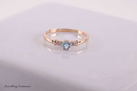 Кольцо из красного золота с топазом 19 | Зображення 6