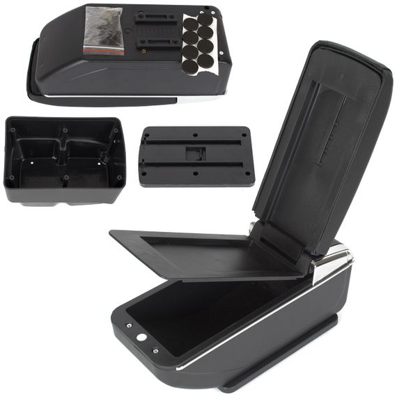 Ford Fiesta VI MK7 08-17 Подлокотник ЧЕРНАЯ ЭКО КОЖА + монтажный комплект Форд Фиеста 6 7 | Зображення 1