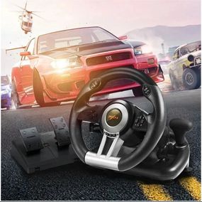 Игровой руль PXN V3 Pro с педалями и двойной вибрацией для ПК на присосках Черный
