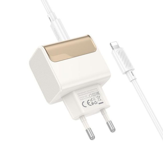 МЗП Hoco CS73A Star Speed PD30W+QC3.0 (1USB-A/1C) + кабель Type-C to Lightning White | Зображення 2