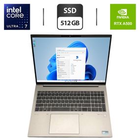 Мобільна робоча станція HP ZBook FireFly 16 G11 / 16" (1920x1200) IPS / Intel Core Ultra 7 165H (16 (22) ядер по 1.4 - 5.0 GHz) / 16 GB DDR5 / 512 GB SSD / nVidia RTX 500 Ada, 4 GB GDDR6, 64-bit / WebCam б/в