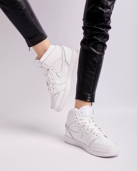 Кросовки Jordan 1 X High All White (Топ якість) весна/лето/осень | Зображення 1
