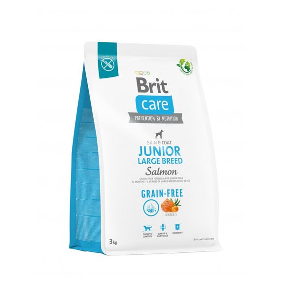 Корм сухий Brit Care Dog Grain-free Junior Large Breed для молодих собак великих порід беззерновий з лососем 3 кг
