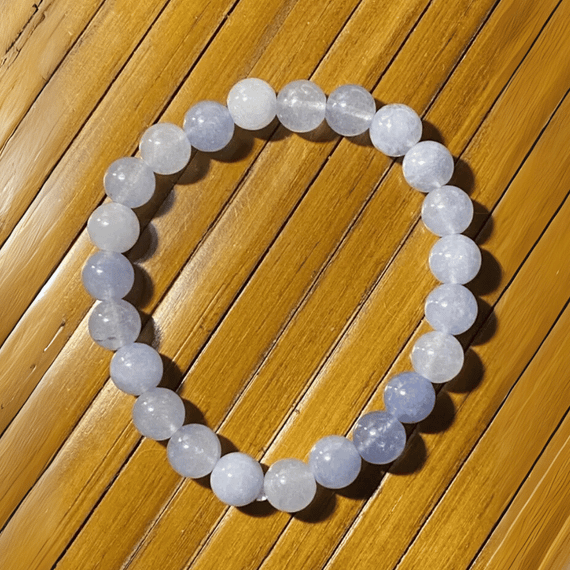 Браслет з аквамаринового каменю 8мм Без бренду 2222186771779