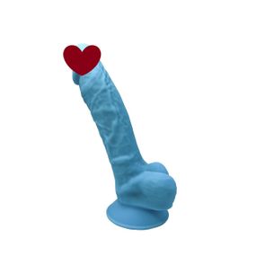 Фалоімітатор SilexD Johnny Blue (MODEL 1 size 7in), двошаровий, силікон+Silexpan, діаметр 3,8 см Sex Aura