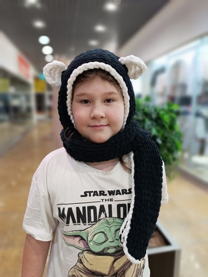 Капор "панда" з вушками