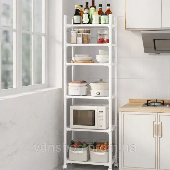 Полка этажерка TVT-02 6 ярусов 170х42х32см Белая | Зображення 2