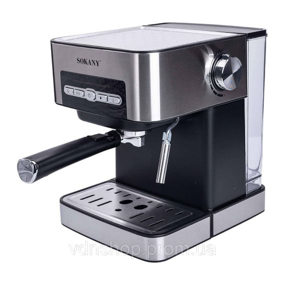 Кофеварка с трубкой для молока 1.6 л  кофемашина для дома 850 Вт Sokany SK-6862 | Зображення 4