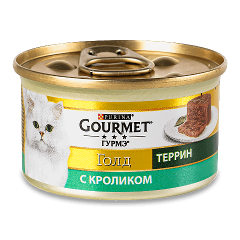 GOURMET® Gold (Гурме Голд) террин c кроликом. Консервований порційний повнораціонний корм для дорослих котів 85 г
