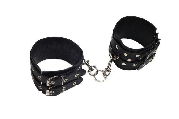 Оковы Leather Double Fix Leg Cuffs, Black Sex Aura