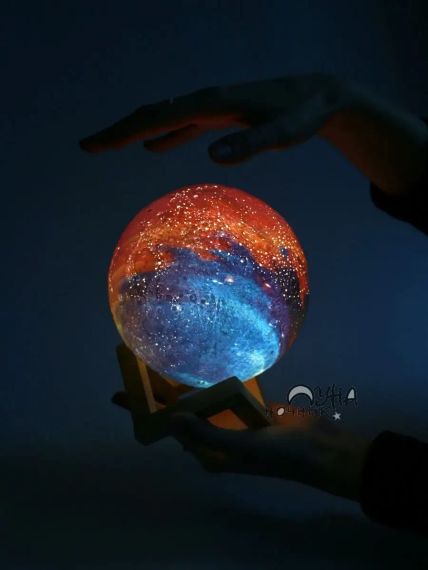 Ночник лампа сенсорный 3D космос Moon-light | Зображення 2