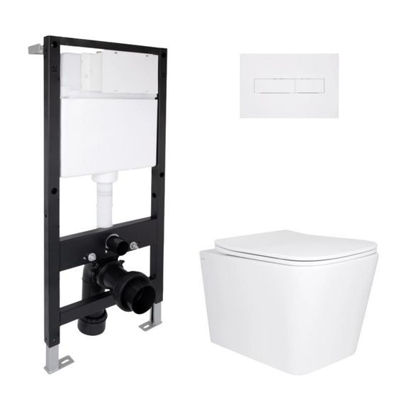 Готовое решение Qtap для ванной комнаты: подвесной унитаз Tern Ultra Quiet 525x345x360 + комплект инсталляции Standard (линейная