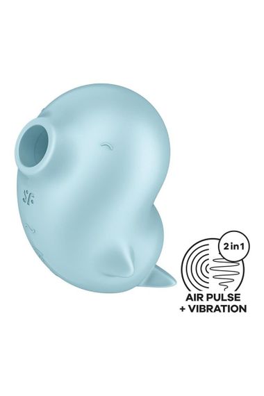 Вакуумний стимулятор Satisfyer Sassy Seal з вібрацією, блакитний, 9,5 см Sex Aura