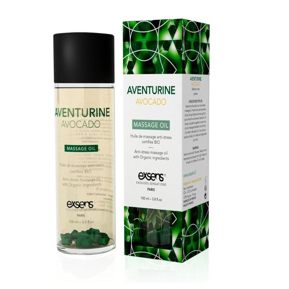Масажна олія EXSENS Aventurine Avocado (антистрес з авантюрином) 100мл, натуральна