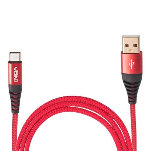 Кабель VOIN CC-4202C RD USB - Type C 3А, 2m, red (швидка зарядка/передача даних) | Зображення 2