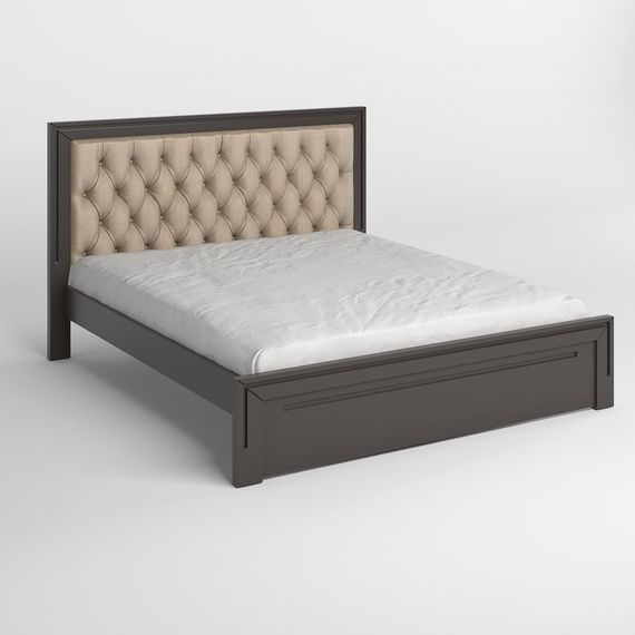 Полуторне дерев&#039;яне ліжко Mebigrand Торонто Т3 Графітовий (RAL9011)/Аляска 23 (бежевий) 120х200 см (MBG-7840) | Зображення 1