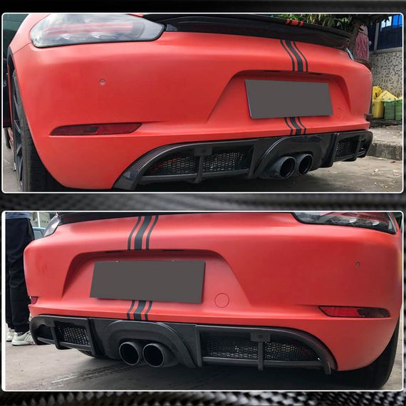 Дифузор заднього бампера V1 (2016-2019, Карбон) для Porsche Boxster/Cayman 982 (718) 2016- рр | Зображення 4