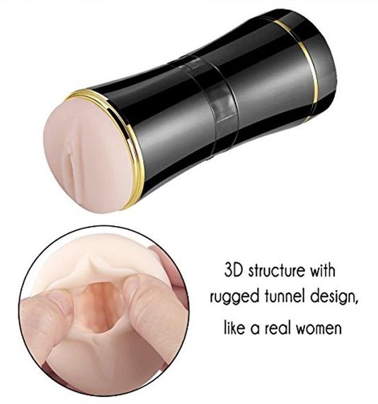 Мастурбатор із двома входами FOX Masturbation Cup - Double Ends black, BS6300035 Sex Aura | Зображення 2